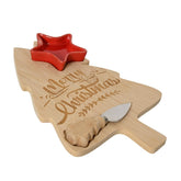 Kitchen Goods Bamboo Cutting Board Tree with Cheese Knife and Star Dish 30cm